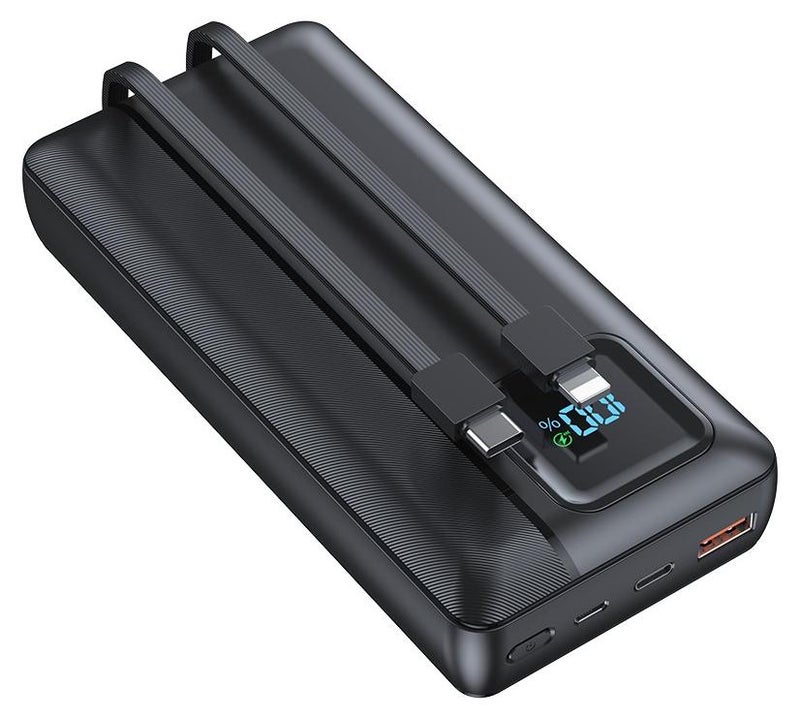 skjvxt Power Bank 20000mAh with with 2-Port Portable Charger, 22.5W Fast Charging, Built-in Cable, LED Display, Compatible for iPhone, Samsung Galaxy, etc. - Image 1