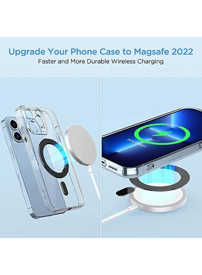 Green Tiger Adhesive Magnets Ring Sticker for Magsafe Wireless Charging, Adapter Rings for Magnetic Phone Grip Holder, Case Converter Accessories for iPhone 12 13 14, Car Mount Magnet Attachment, Black 2pcs - Image 2