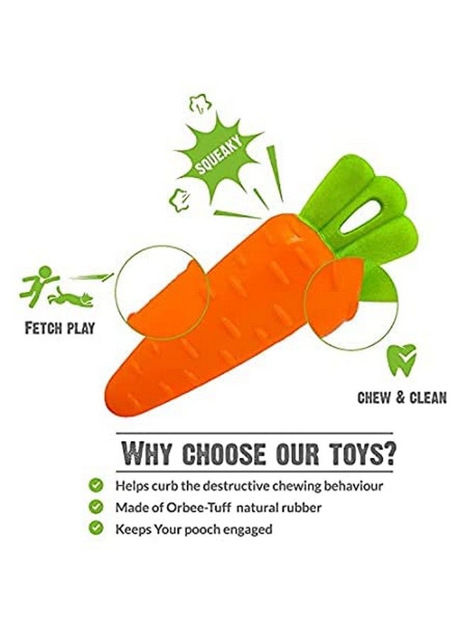 Veggie Series Carrot Squeaky Chew Toys For Dogs & Puppies | Small & Medium Breeds - Image 2
