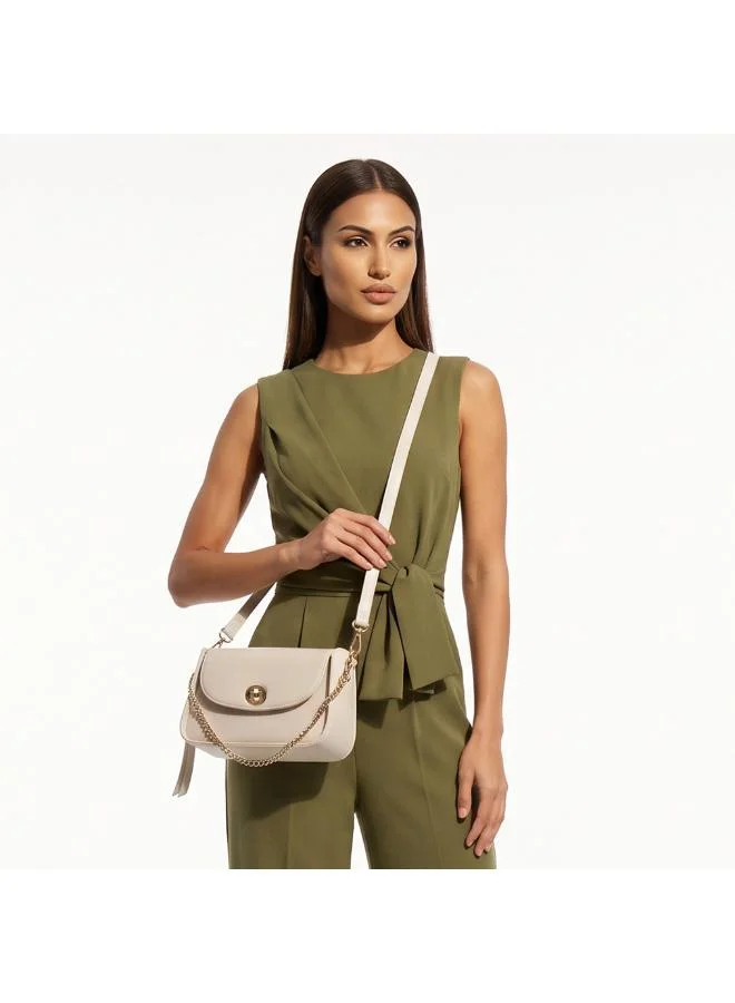 Sasha Sasha Solid Crossbody Bag with Twist Lock Closure