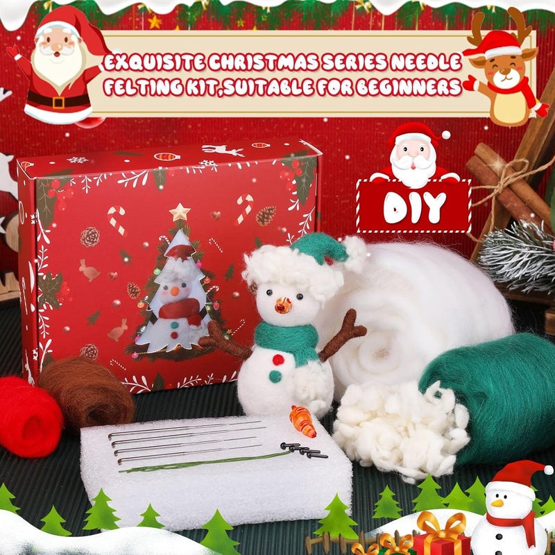 YWLUUOO Felt Christmas Santa Dolls Accessories Pack Craft Needlework Unfinished Festive Decorations Wool Felt Kits for Adults - Image 4