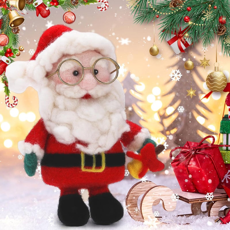 YWLUUOO Felt Christmas Santa Dolls Accessories Pack Craft Needlework Unfinished Festive Decorations Wool Felt Kits for Adults - Image 5