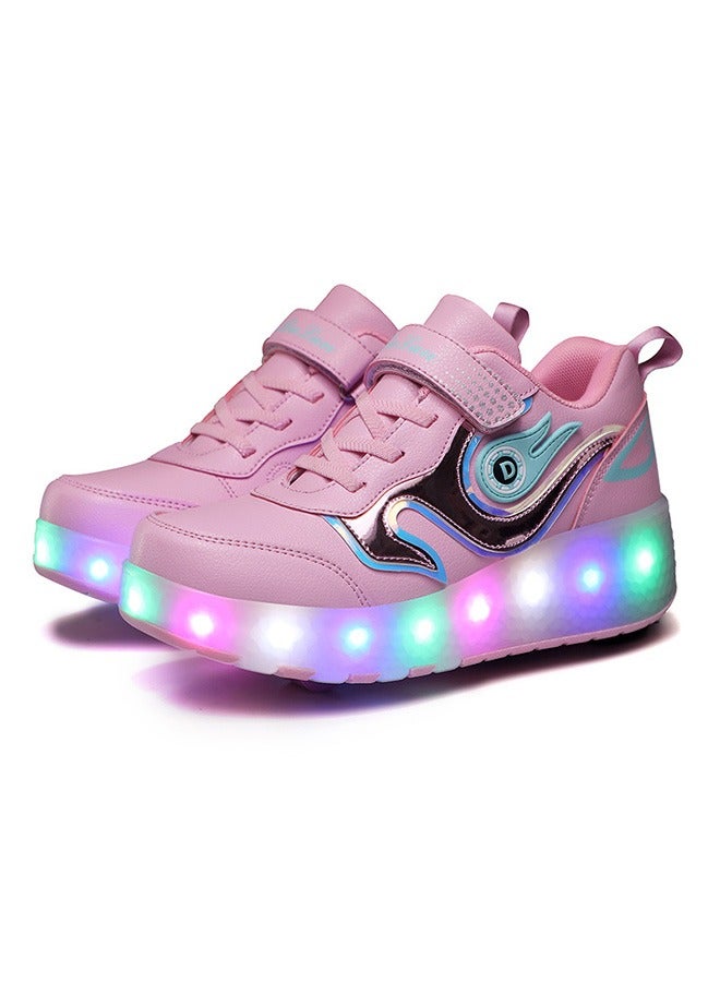 Loquat LED Flash Light Sneaker Skate Shoes with Wheels USB Charging Roller Skates Shoes - Image 1