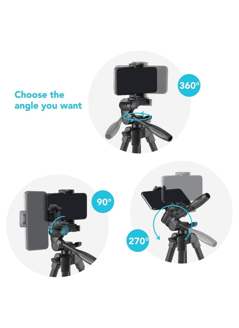 Arabest Tripod Flexible, 130cm Extendable Mobile Tripod Stand with Wireless Remote and Clip,Universal Aluminum Alloy Tripod for Video Selfie, Recording,Travel Camera Tripod Lightweight  - Image 3