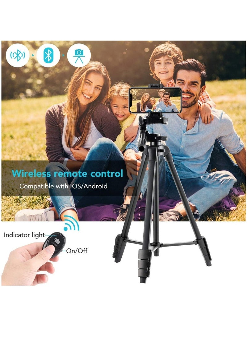 Arabest Tripod Flexible, 130cm Extendable Mobile Tripod Stand with Wireless Remote and Clip,Universal Aluminum Alloy Tripod for Video Selfie, Recording,Travel Camera Tripod Lightweight  - Image 4