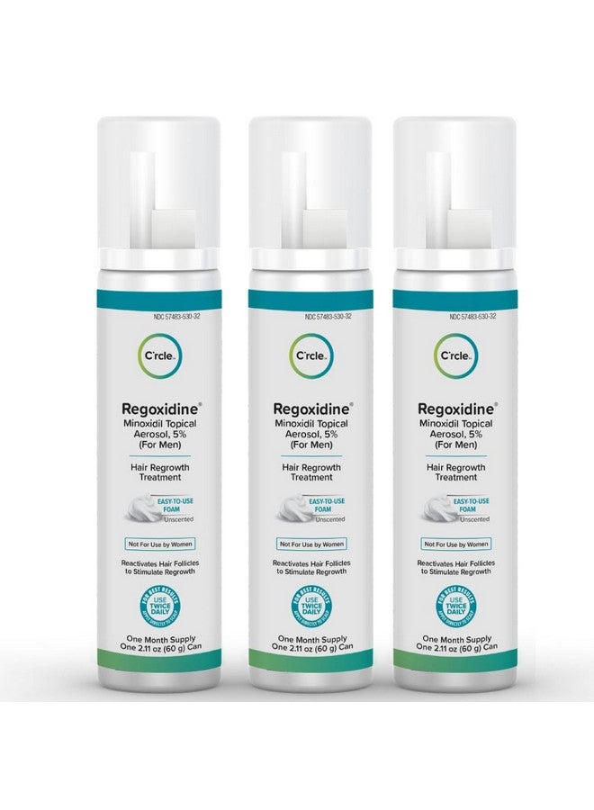 Regoxidine Regoxidine Men's 5% Minoxidil Foam & Topical - Helps Restore Vertex Hair Loss & Thinning Hair - Extra Strength Supports Hair Regrowth in Unscented Topical Aerosol Treatment (Foam, 3 Month's Supply)…  - Image 1