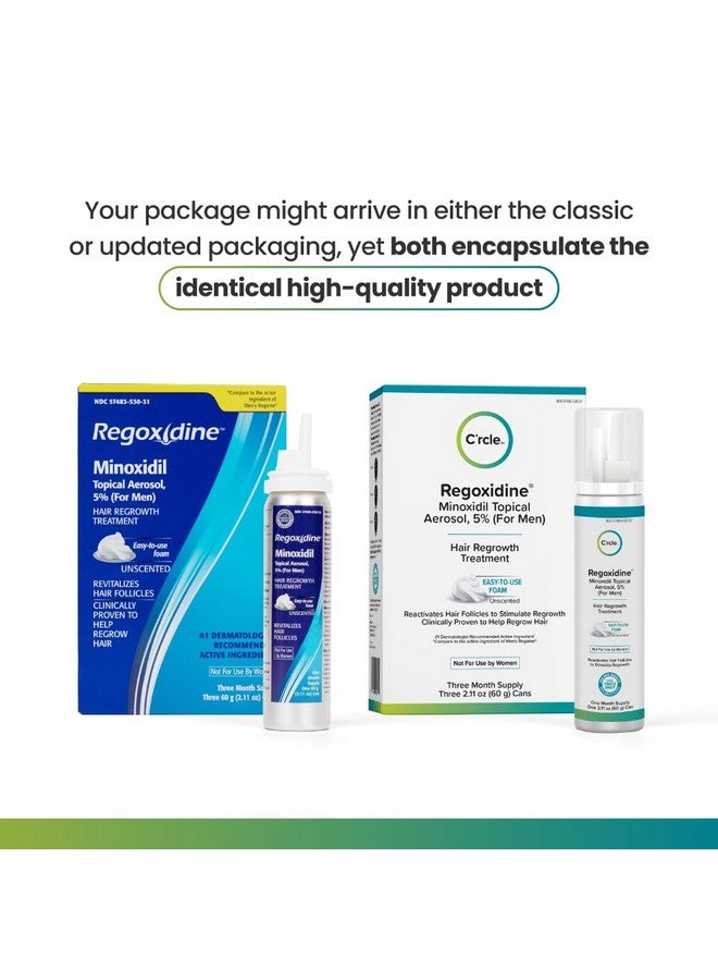 Regoxidine Regoxidine Men's 5% Minoxidil Foam & Topical - Helps Restore Vertex Hair Loss & Thinning Hair - Extra Strength Supports Hair Regrowth in Unscented Topical Aerosol Treatment (Foam, 3 Month's Supply)…  - Image 2