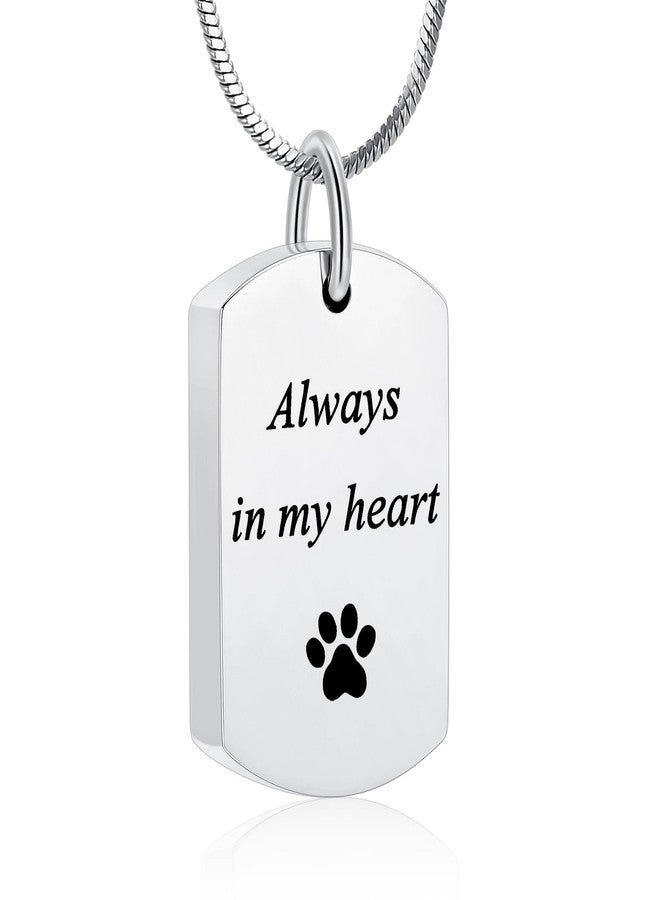 Minicremation Cremation Jewelry Urn Necklace for Ashes for Pet, Paw Print Memorial Ash Jewelry, Keepsake Holder Memorial Dog Tag Urn Necklace for Cat - Image 1