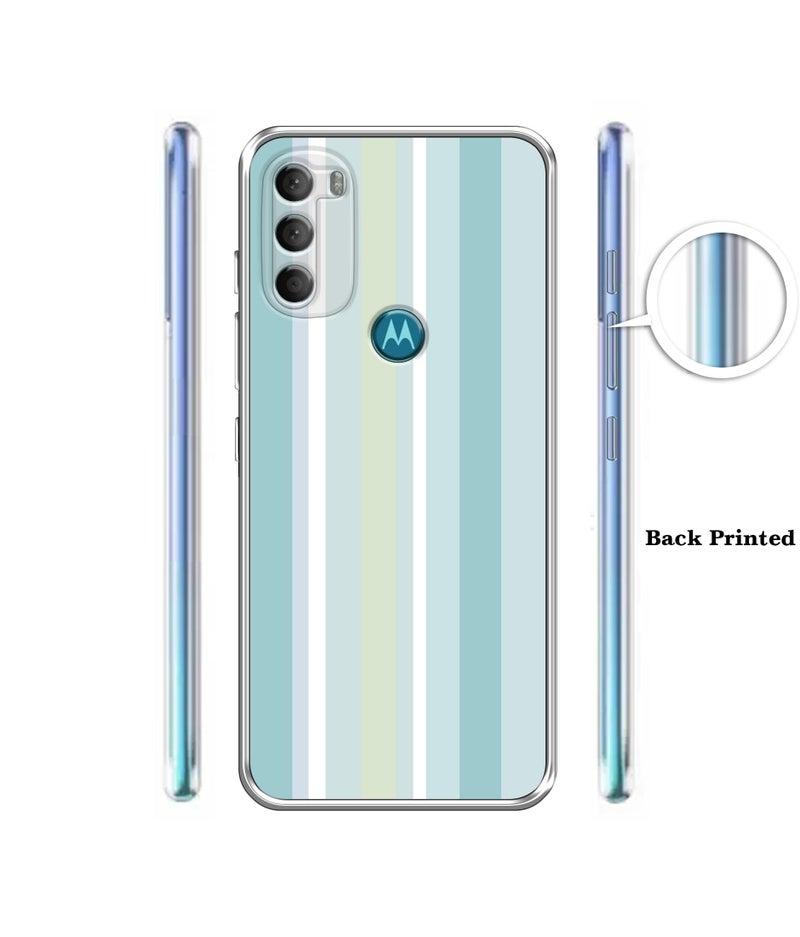 Casotec Light Green Stripes Printed Silicon Soft TPU Back Case Cover for Motorola Moto G71 5G - Image 2