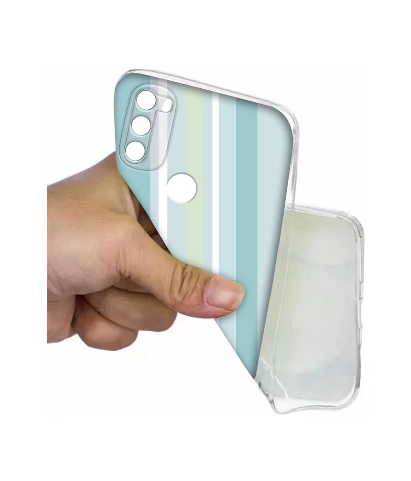 Casotec Light Green Stripes Printed Silicon Soft TPU Back Case Cover for Motorola Moto G71 5G - Image 4