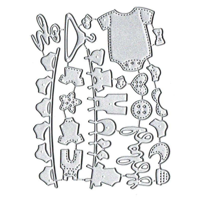 BeetirryHu Baby Clothes Frame Metal Die Cuts, Baby Clothes Frame Metal Cutting Dies Cut Stencils Card Paper Craft DIY Template Metal Cutting Dies Album Embossing Paper Dies for Card Making Scrapbooking - Image 5