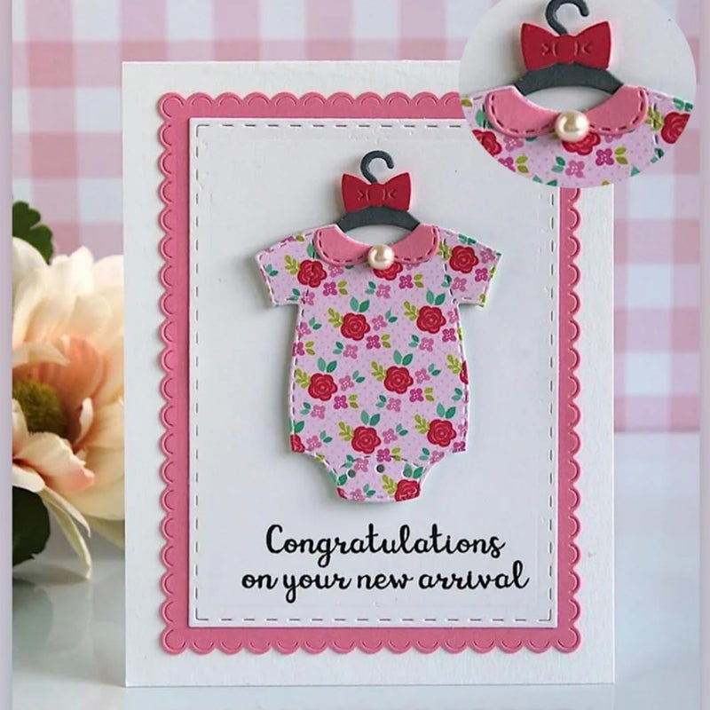 BeetirryHu Baby Clothes Frame Metal Die Cuts, Baby Clothes Frame Metal Cutting Dies Cut Stencils Card Paper Craft DIY Template Metal Cutting Dies Album Embossing Paper Dies for Card Making Scrapbooking - Image 2