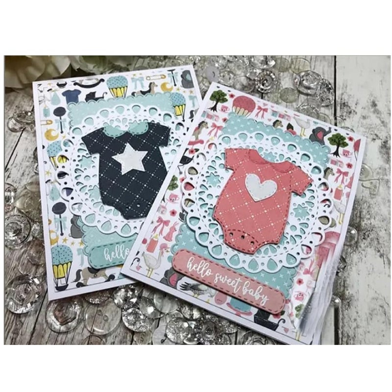 BeetirryHu Baby Clothes Frame Metal Die Cuts, Baby Clothes Frame Metal Cutting Dies Cut Stencils Card Paper Craft DIY Template Metal Cutting Dies Album Embossing Paper Dies for Card Making Scrapbooking - Image 4