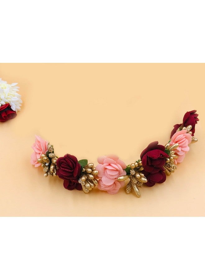 Arooman™ Full Juda Bun Hair Flower Gajra and Multi Color gajra Combo for Wedding and Party, Hair Accessories - Image 4