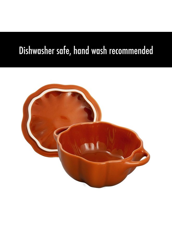 STAUB STAUB 0.5-qt Petite Ceramic, Oven & Stove Safe up to 572°F, Pumpkin Dish, Baking , Candy Dish, Burnt Orange  - Image 5