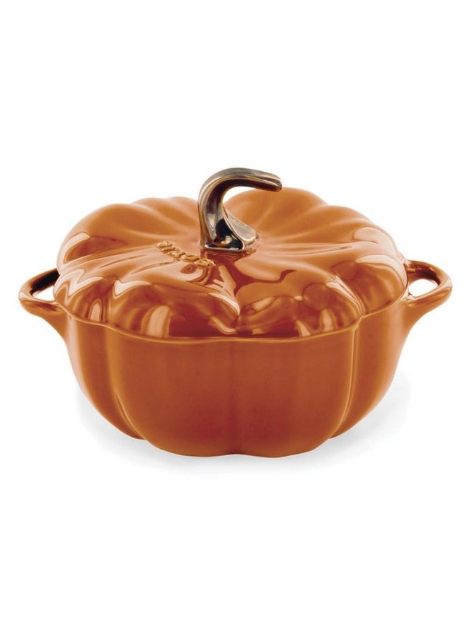 STAUB STAUB 0.5-qt Petite Ceramic, Oven & Stove Safe up to 572°F, Pumpkin Dish, Baking , Candy Dish, Burnt Orange  - Image 1