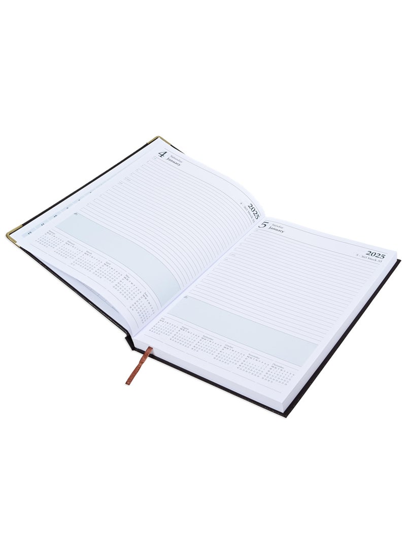 FIS A4 Diary 2025 English (Golden Corners) Chocolate - FSDI42E25CH - Image 2