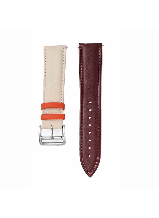 Perfii Genuine Leather Replacement Band for Samsung Galaxy Watch 3 45mm White - Image 2