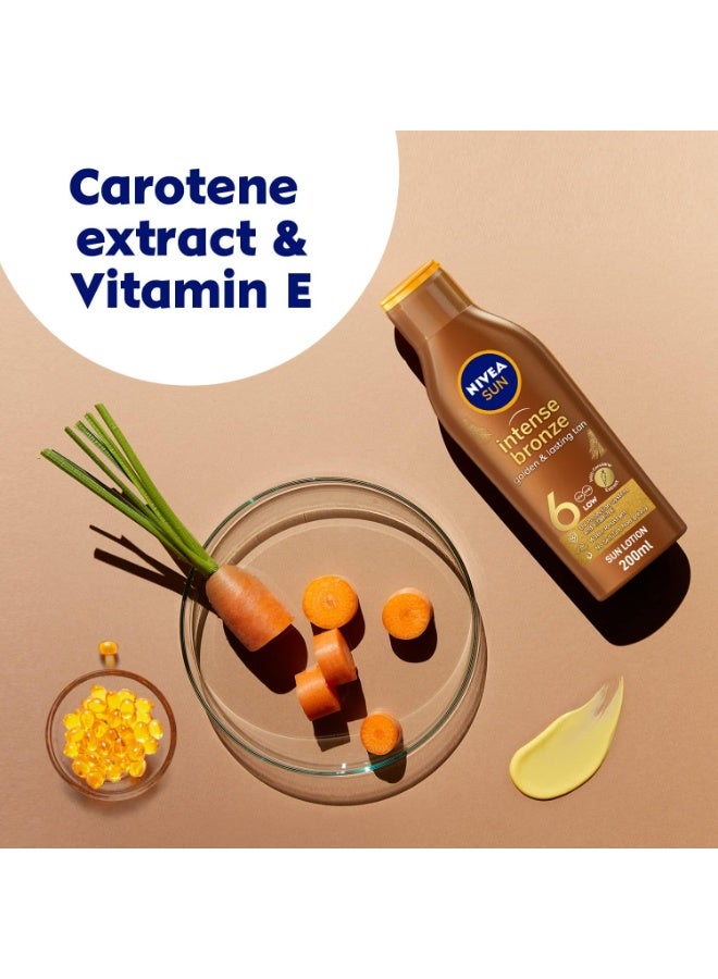 NIVEA SUN Tanning Lotion, Carotenne, Vitamine E, SPF 6, 200ml - Image 2