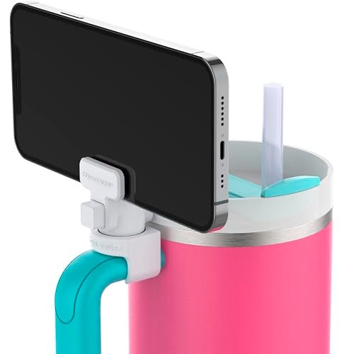 HYDRA CUP HydraClip Phone Attachment - Watch, Carry, Record, & Stay Organized, Use as Phone Stand or Tripod, Hands Free Detachable, Stanley Cup Accessories, Spring Loaded Secure Grip (White) - Image 1