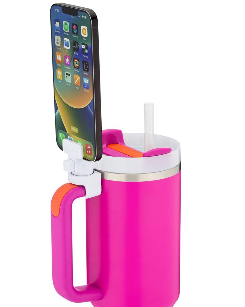 HYDRA CUP HydraClip Phone Attachment - Watch, Carry, Record, & Stay Organized, Use as Phone Stand or Tripod, Hands Free Detachable, Stanley Cup Accessories, Spring Loaded Secure Grip (White) - Image 5