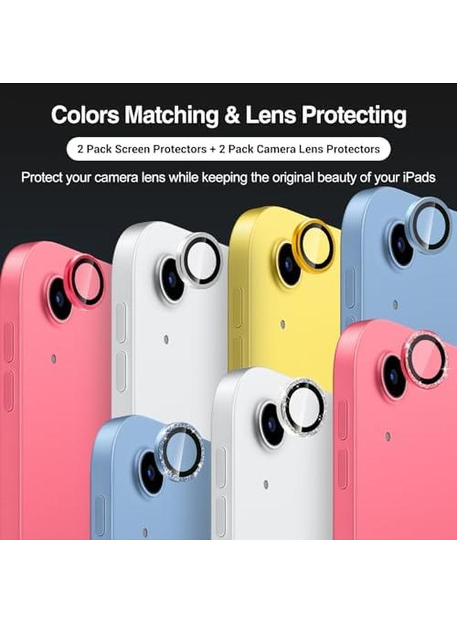 Procases 2 Pack Screen Protector For Ipad 10Th Generation + 2 Pack Camera Lens Protector Matching Ipad Colors Tempered Glass Film For Ipad 10 10.9 2022 Silver - Image 2