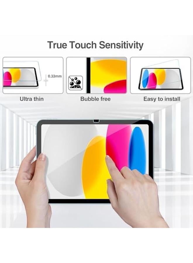 Procases 2 Pack Screen Protector For Ipad 10Th Generation + 2 Pack Camera Lens Protector Matching Ipad Colors Tempered Glass Film For Ipad 10 10.9 2022 Silver - Image 4