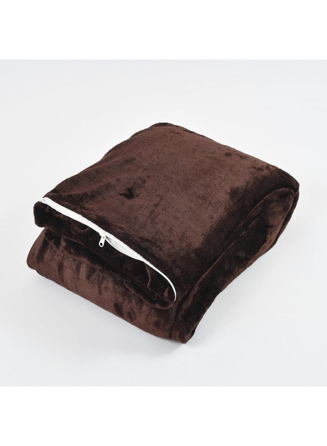 TIB® Warm Quilt Cover Double Bed with Zipper, Duvet Cover Double Bed Soft Flannel (90x100) Inches (Coffee) - Image 4