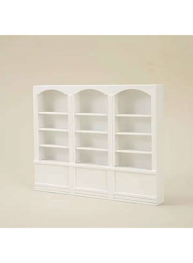 Wood Color Dollhouse Miniature Triple Cabinet Book Shelf Halloween Christmas Gift - Image 5