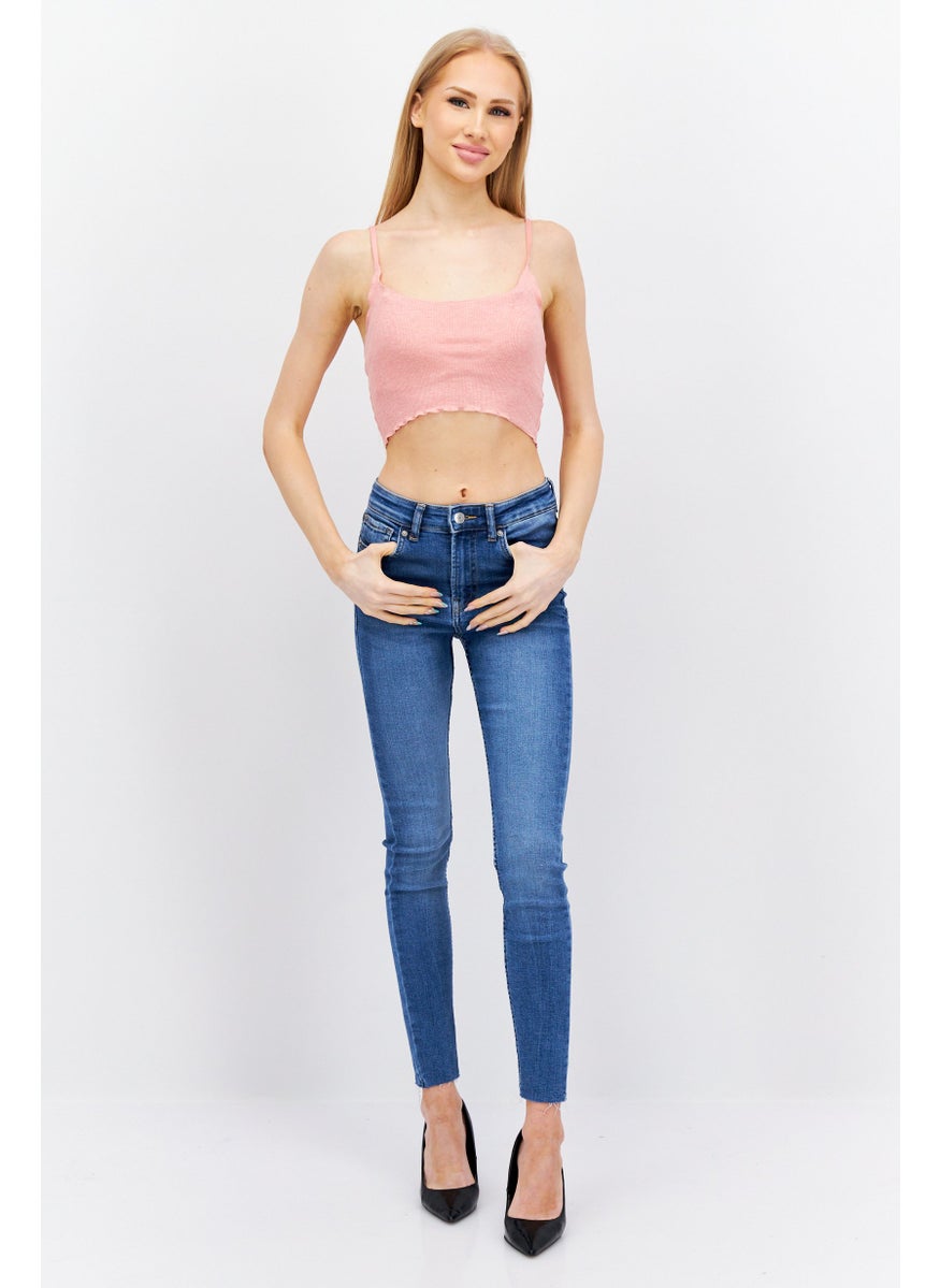 Etam Women Scoop Neck Sleeveless Solid Top, Pink  - Image 4