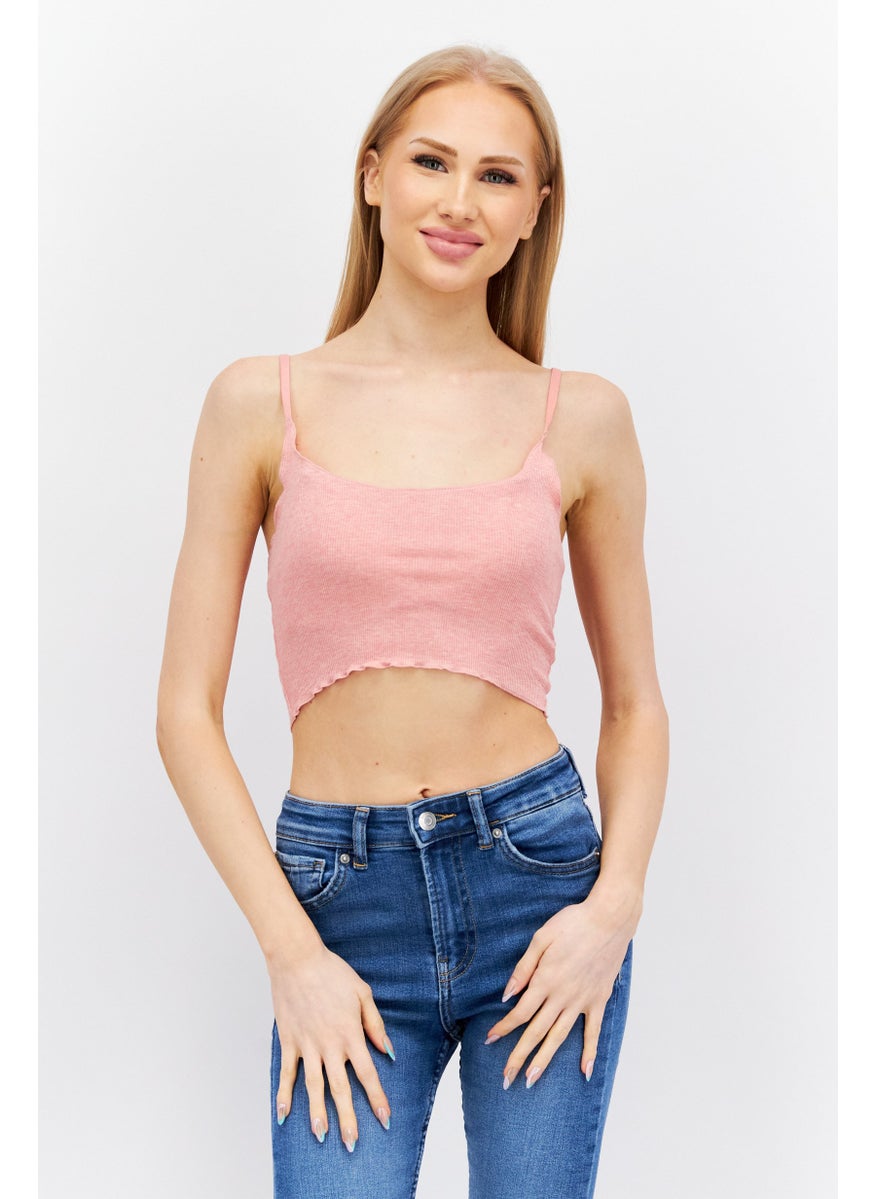 Etam Women Scoop Neck Sleeveless Solid Top, Pink  - Image 1