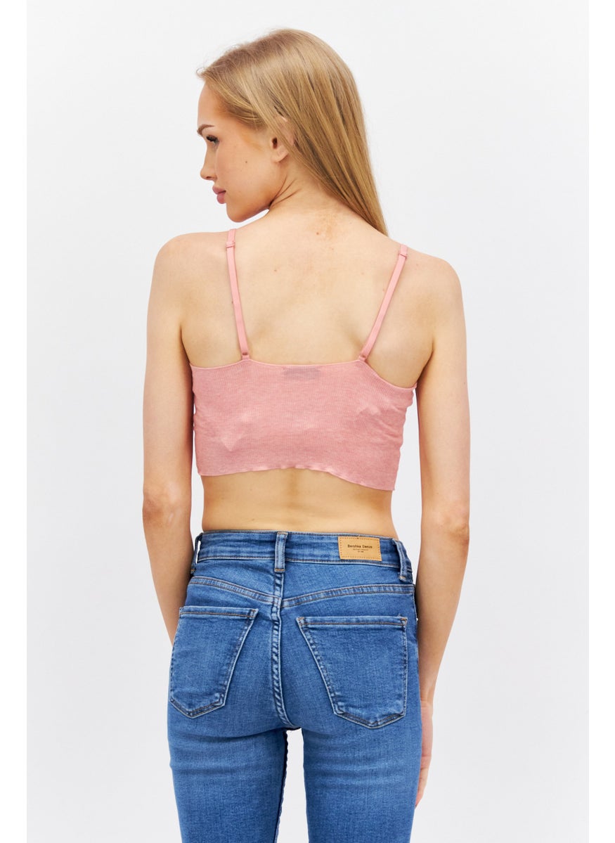 Etam Women Scoop Neck Sleeveless Solid Top, Pink  - Image 3