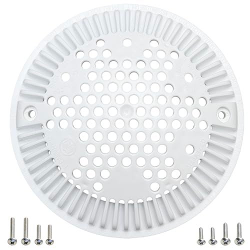 XINGBAO WG1048E White Pool Main Drain Cover Replacement Compatible with WG1048E for Suction and Dual Outlet Cover Replacement for Pools - Image 1
