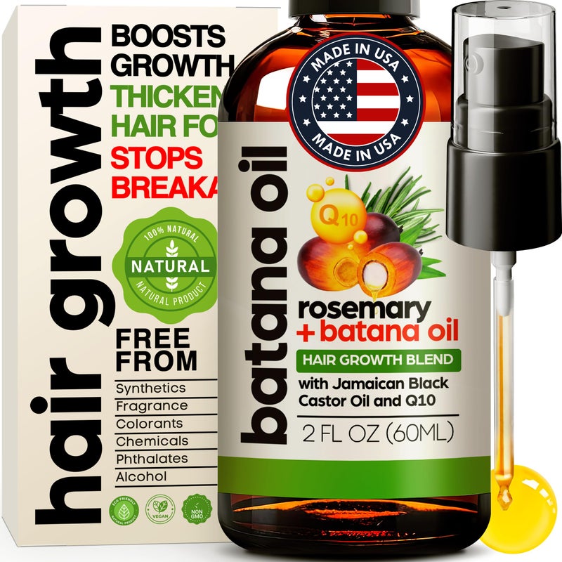 Batana Oil for Hair Growth  100 Pure Organic ColdPressed Unrefined from Honduras by Dr Sebi  Natural Vegan for Strong Roots and Thick Hair  Wild Growth for Hair 2oz