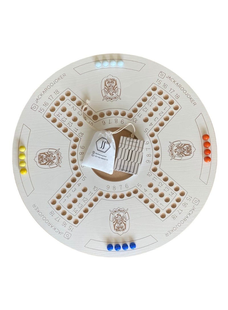 جاكارو جوكر لعبة جاكارoo اللوحية المزدوجة الجوانب لـ 4 أو 6 لاعبين مع الملحقات - Image 3