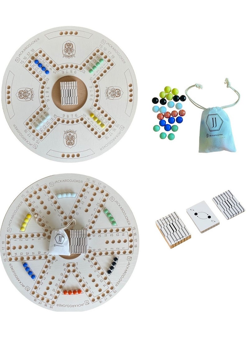 جاكارو جوكر لعبة جاكارoo اللوحية المزدوجة الجوانب لـ 4 أو 6 لاعبين مع الملحقات - Image 1
