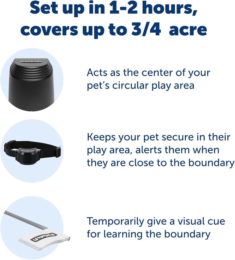 PetSafe Stay & Play Compact Wireless Pet Fence for Dogs - No Wire Circular Boundary, Covers Up to 3/4 Acre, Portable and Rechargeable - Image 3