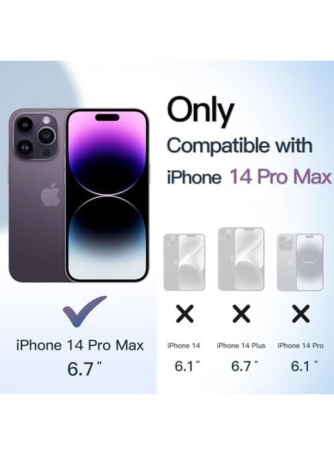 جي تيك جراب مغناطيسي لهاتف Iphone 14 Pro Max مقاس 6.7 بوصة متوافق مع غطاء Magsafe المقاوم للصدمات ومضاد للصدمات بلون سادة وإطار TPU غير لامع ومضاد للخدش وظهر شفاف أرجواني غامق - Image 2