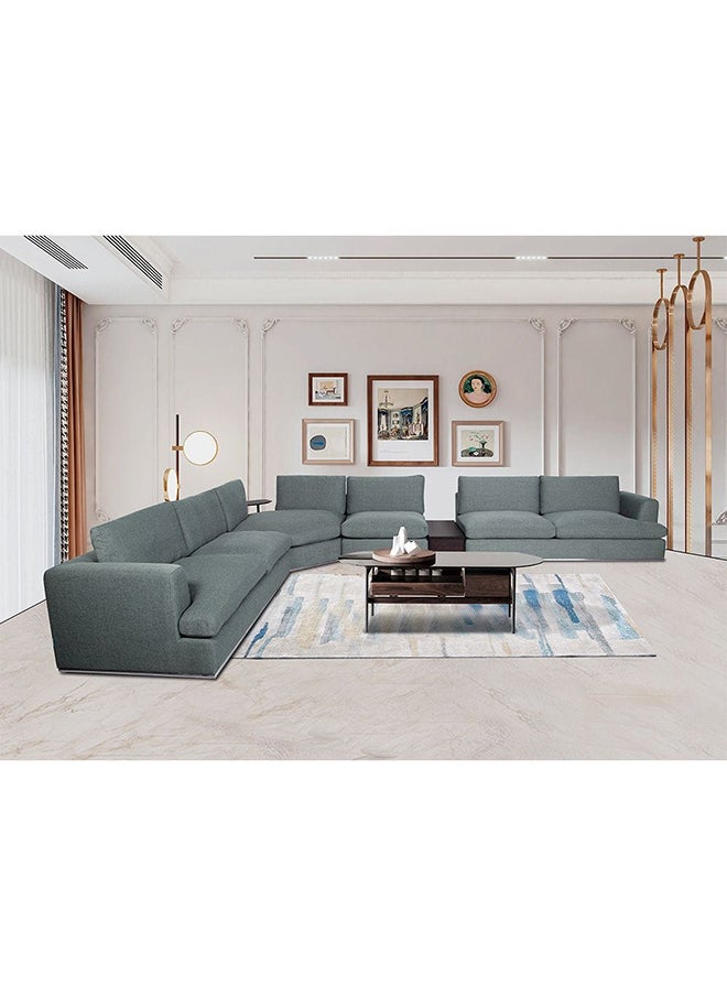 DANUBE HOME Paddington 2 Seater Right Arm Fabric Modular Sofa Modern Design Two Seat Sofas Comfortable Living Room Furniture L 221 x W 103 x H 66 cm Teal Green  - Image 5