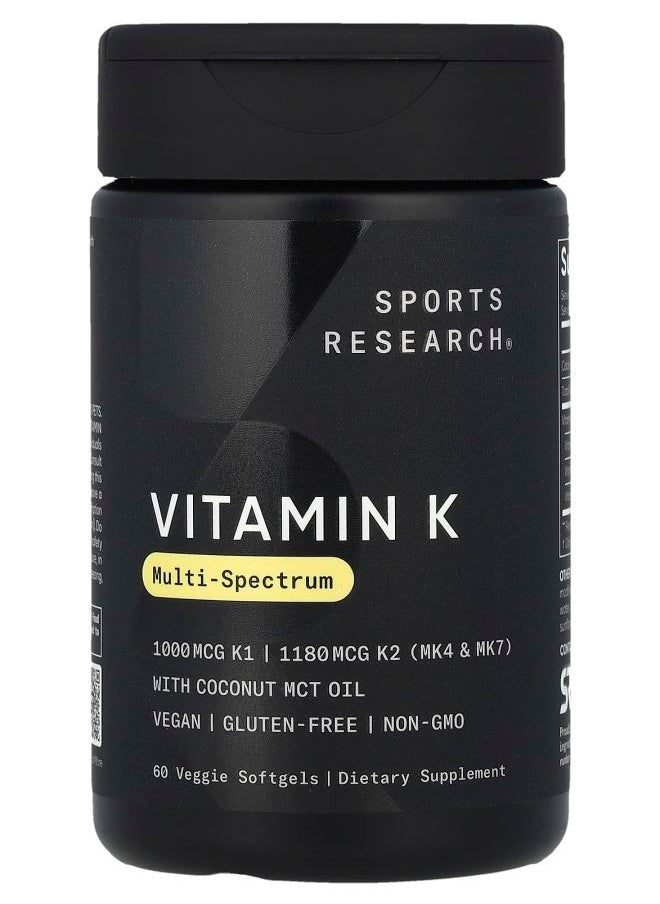 SPORTS RESEARCH Vitamin K Multi-Spectrum 60 Veggie Softgels 