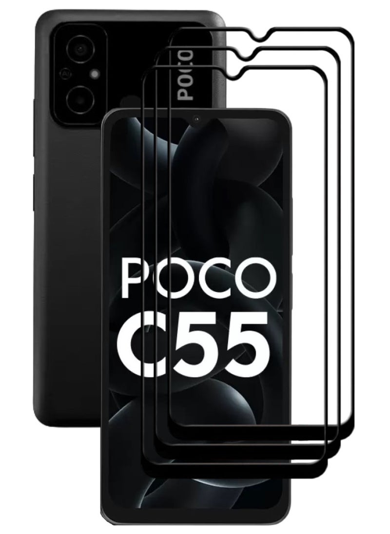 ACLIX 4 Pieces Antistatic ESD Dustproof Premium Quality High Definition Tempered Glass Screen Protector Designed For Xiaomi Poco C55 - Image 1
