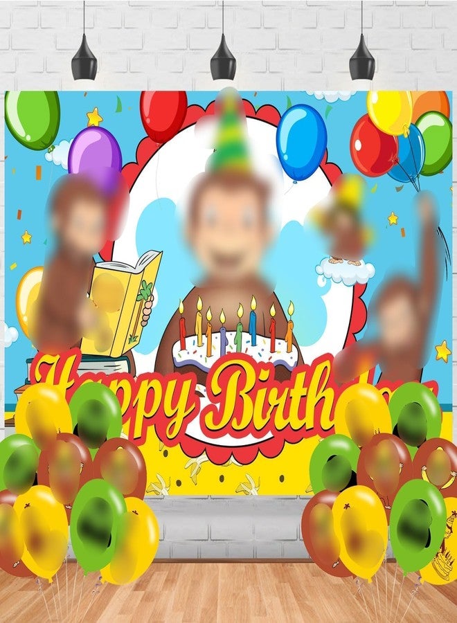 karg George of Curious Birthday Party Backdrop,George of Curious Party Decoration, George of Curious Birthday Banner Shoot Photo Backgrounds Props for Boys and Girls Party 5x3ft - Image 2