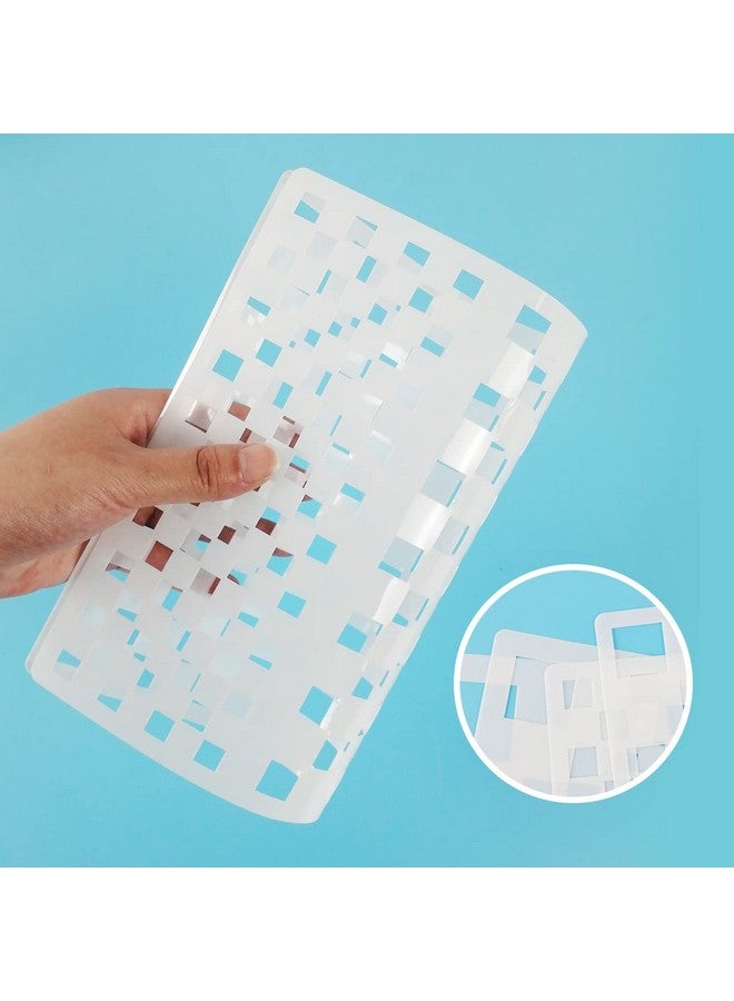 CODOHI Checks Stencils 4 Pcs Checkerboard Stencils Square Shape Stencils Assorted Sizes Reusable Mylar Plastic Templates For Painting On Wood Pillows Wall Scrapbook Card Making Diy Craft - Image 3