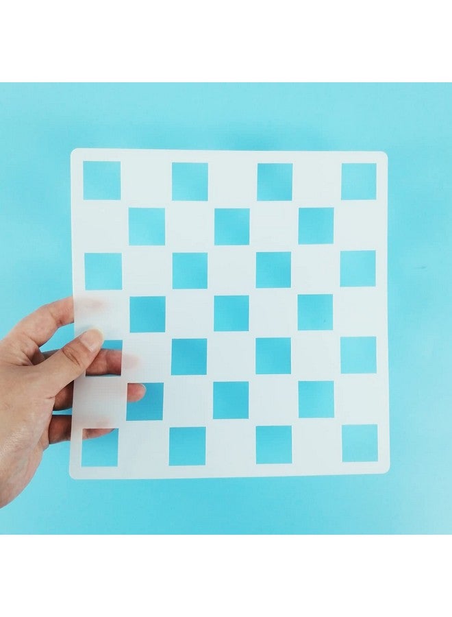 CODOHI Checks Stencils 4 Pcs Checkerboard Stencils Square Shape Stencils Assorted Sizes Reusable Mylar Plastic Templates For Painting On Wood Pillows Wall Scrapbook Card Making Diy Craft - Image 4