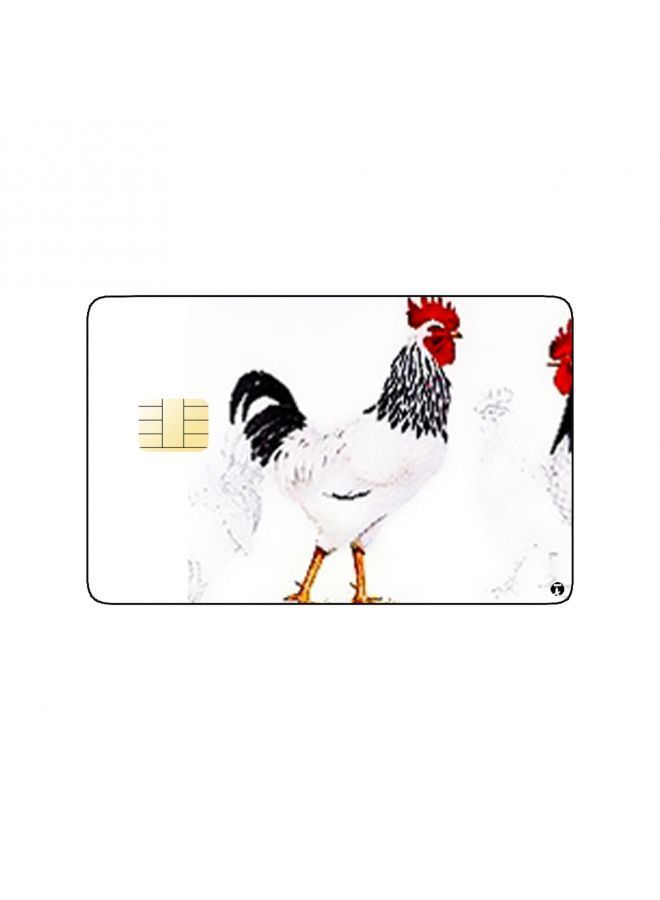 RKN PRINTED BANK CARD STICKER Beautiful Rooster Vintage Art - Image 2