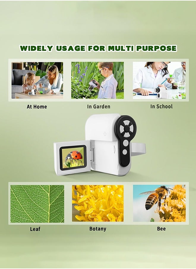 Garlo - Microscope for Kids, 1000X Handheld Kids Microscope with 6 LED Lights, 2.0'' LCD Screen,Photo and Video Mini Microscope, Science Kits,Portable Microscope USB to PC Birthday Gifts for Kids 8-12, 32G - Image 1