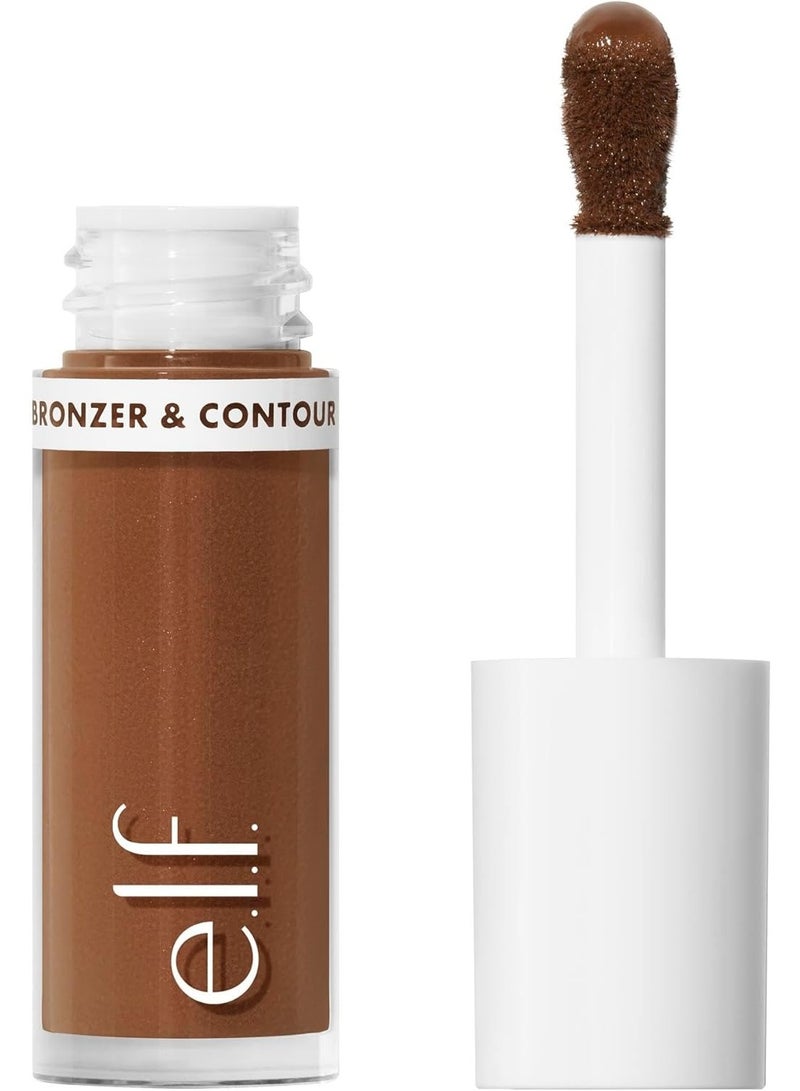 إلف برونزر سائل مموه وتحديد الوجه، تركيبة حريرية عالية الصبغة، يخلق توهجًا برونزيًا يدوم طويلًا ومظهرًا طبيعيًا، نباتي وخالٍ من القسوة، 9 عميق/غني - Image 1