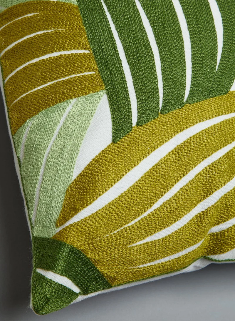 AURORA Leaf Print Cushion With Insert 45X45Cm