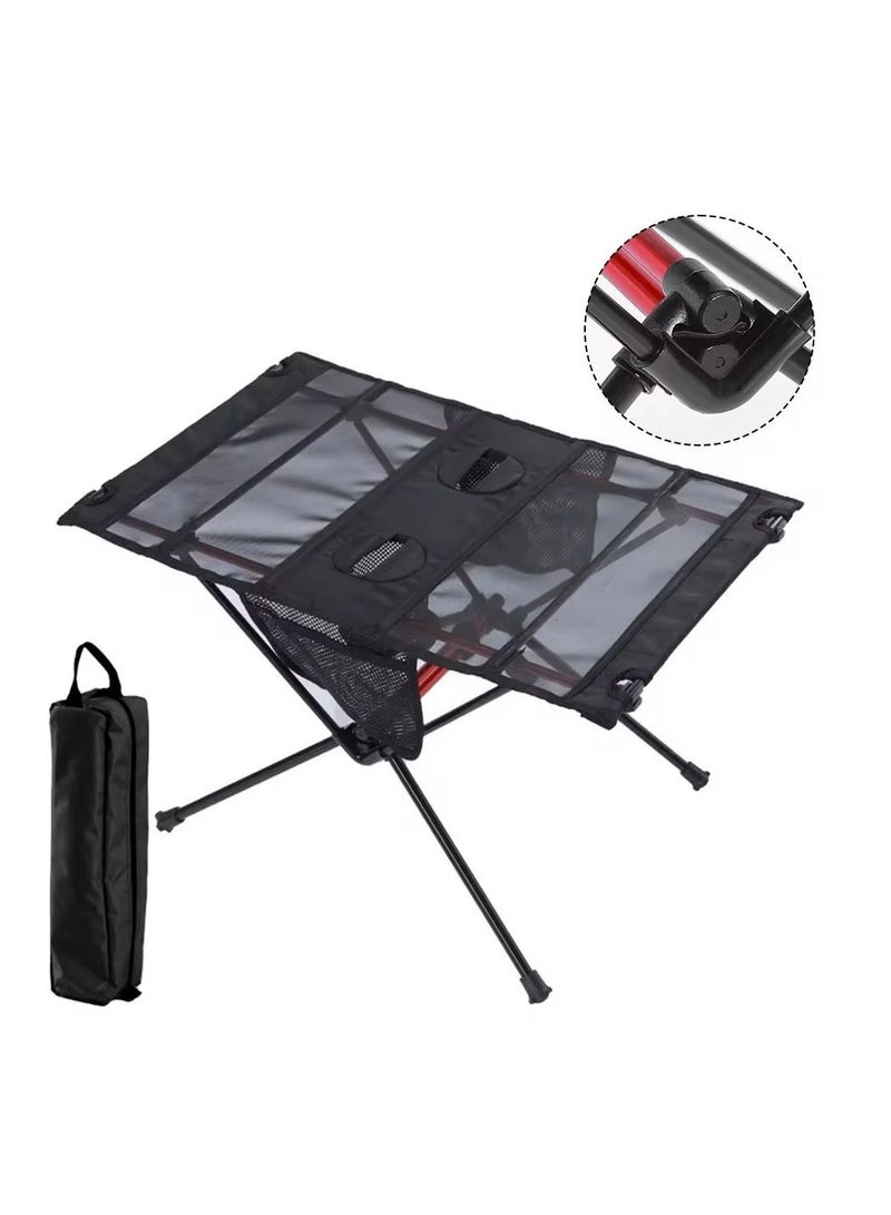 بلو فاير طاولة تخييم قابلة للطي مع حقيبة حمل وشبكة تخزين – طاولة نزهة محمولة وخفيفة الوزن من الألمنيوم، طاولة صغيرة قابلة للطي مزودة بحامل أكواب وجيب شبكي للتخزين – مثالية للتخييم، النزهات، الشاطئ، الرحلات، حفلات الشواء والسفر في الهواء الطلق - Image 1