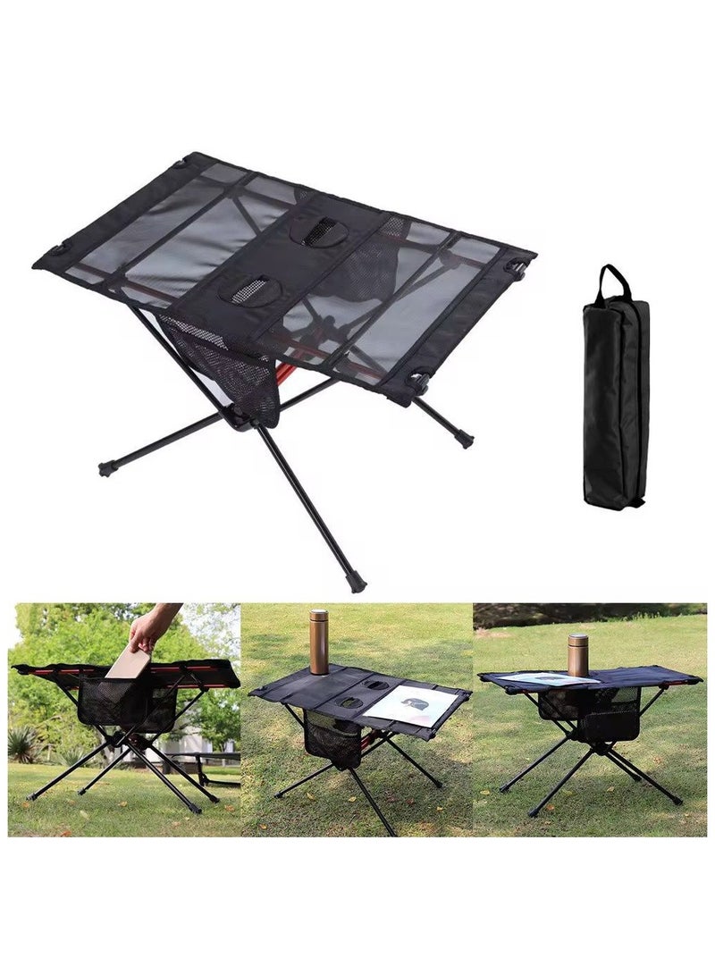 بلو فاير طاولة تخييم قابلة للطي مع حقيبة حمل وشبكة تخزين – طاولة نزهة محمولة وخفيفة الوزن من الألمنيوم، طاولة صغيرة قابلة للطي مزودة بحامل أكواب وجيب شبكي للتخزين – مثالية للتخييم، النزهات، الشاطئ، الرحلات، حفلات الشواء والسفر في الهواء الطلق - Image 2